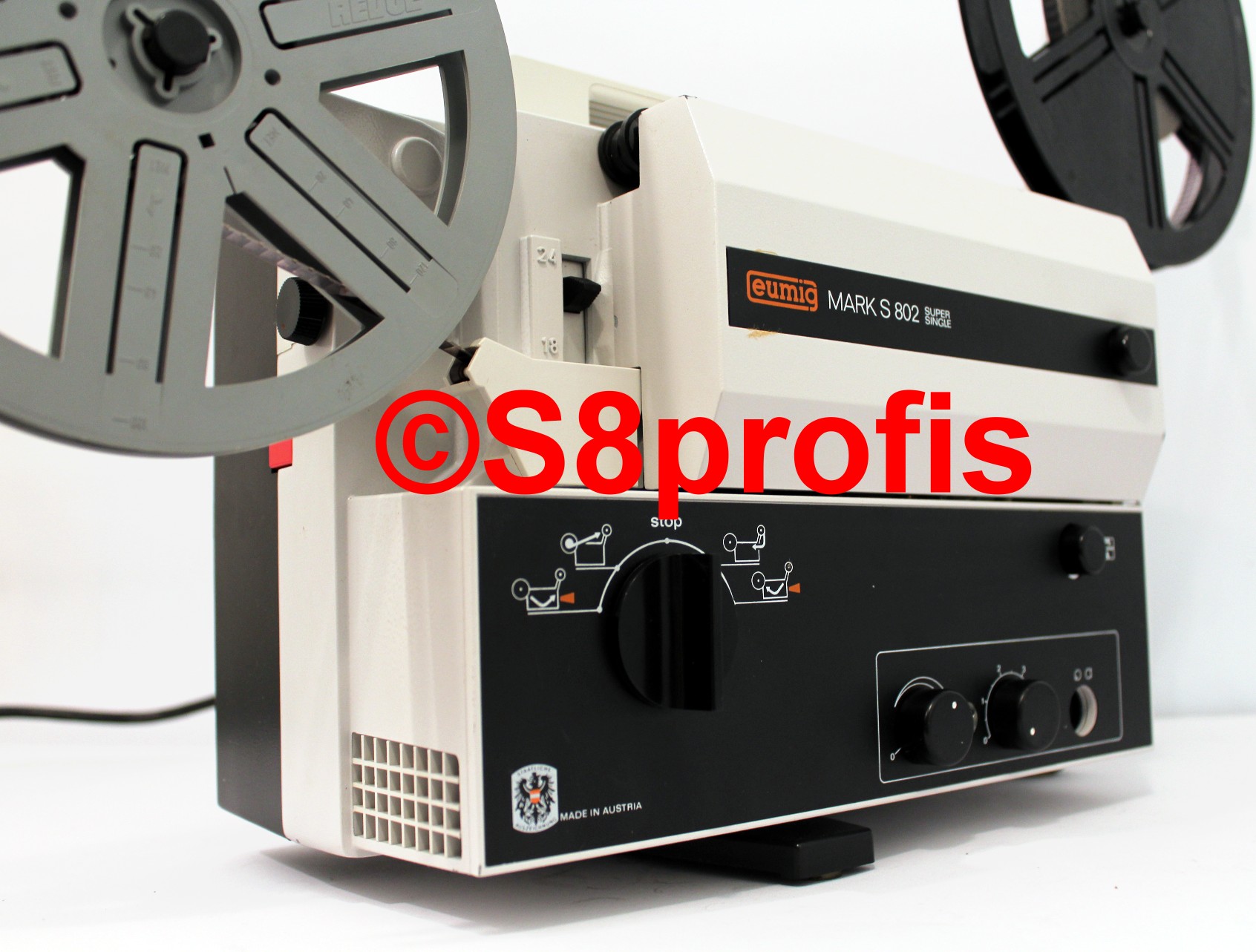 Eumig Mark S 802 Super Single Movie Projector Super 8 Original Box AS IS